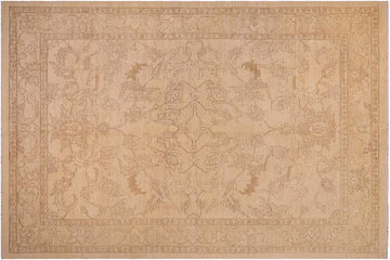 handmade Traditional Kafkaz Chobi Ziegler Beige Tan Hand Knotted RECTANGLE 100% WOOL area rug 9 x 12